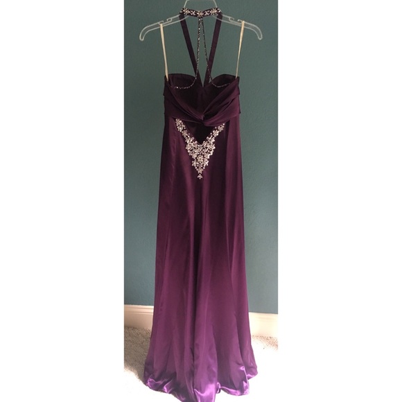 NWOT Silk Halter Prom Dress - Picture 2 of 7